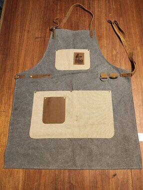 BBQ Butler Men's Canvas and Leather Apron Adj. Straps Grilling/Cookouts